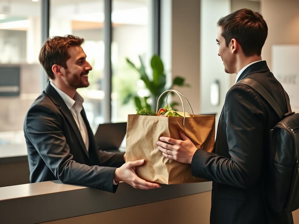 Livrer un repas au travail
